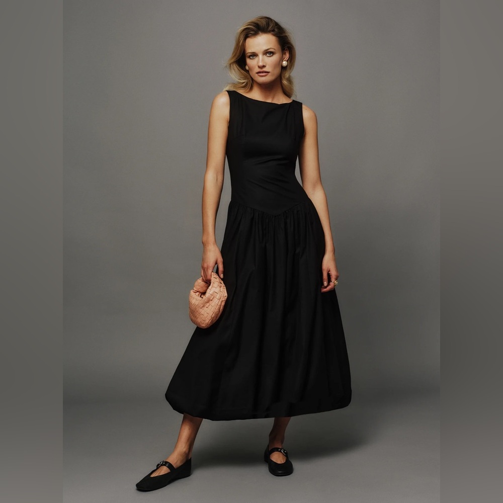 Reformation Elvira Dress Black Size 6 NWT